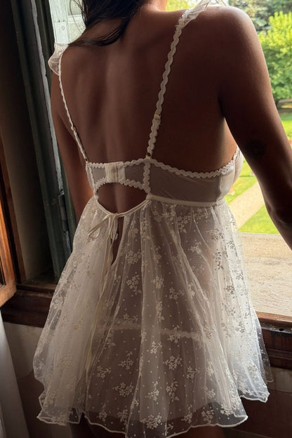 Babydoll Eisha Bordado em Seda